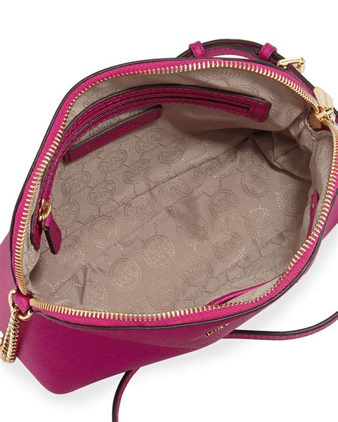 michael kors pink crossbody lg dome crossbody leather|Michael Kors Crossbody Bags .